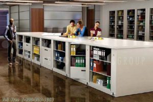 collaboration tables with rotating storage