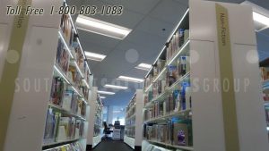 library shelving stacks modern light