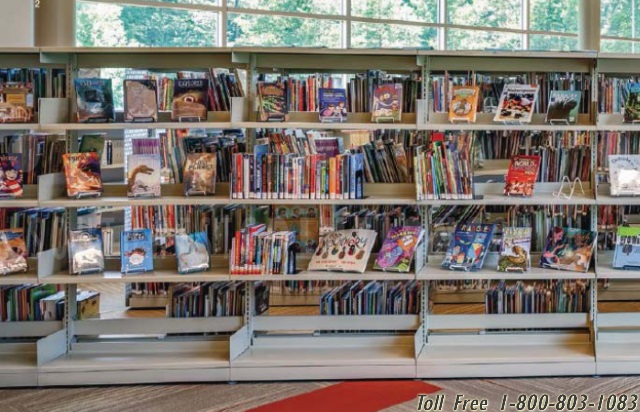 steel cantilevered book shelves