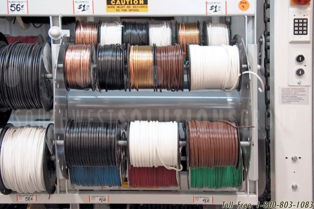 reel dispensary storage of wire and cable spools