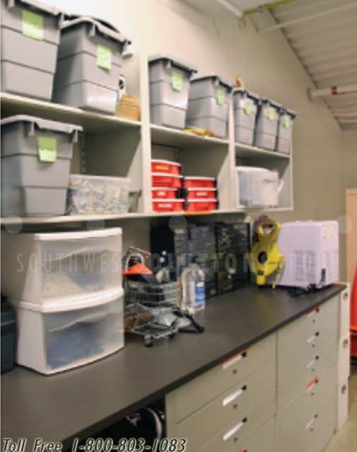 athletic equipment repair shelving