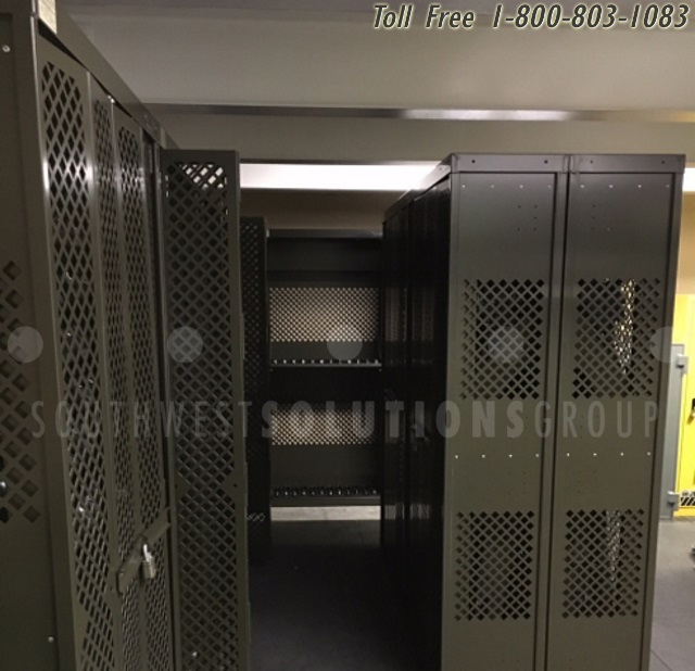 perforated weapons rack storage locking cabinet