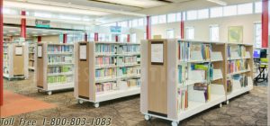 flexible low profile library book cart storage