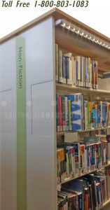 high laminate topped library shelving