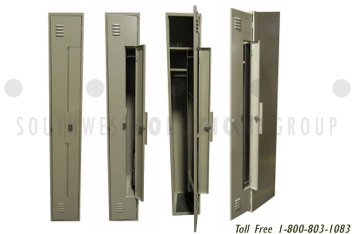 clean and dirty uniform exchange lockers with limited access maintenance doors