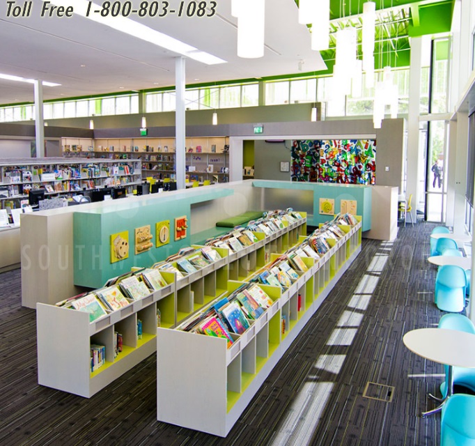 Recycled Book Stack Shelves Create Sustainable Modern District Library