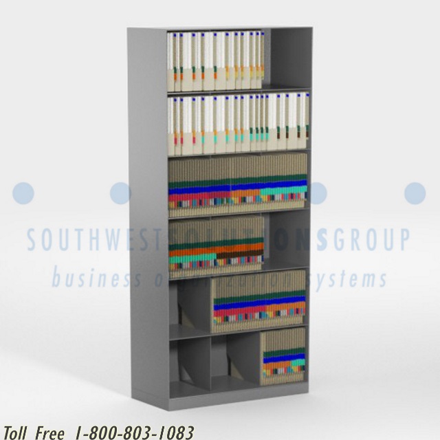 slant stacking end tab file shelves