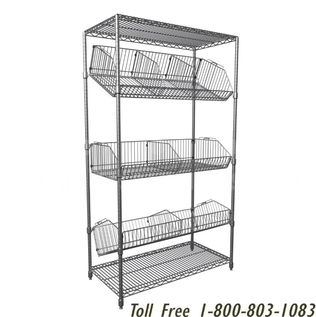 wire angling retail basket dump bins