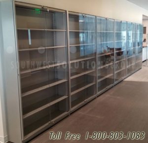 glass frameless doors locking on library shelving special collections seattle spokane tacoma bellevue everett kent yakima renton olympia