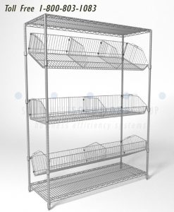adjustable tilting wire basket shelves