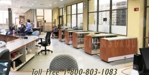 compact school library reservation service desks