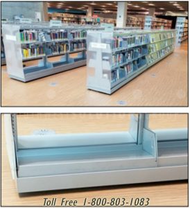 library shelving heavy low profile bases casters locking