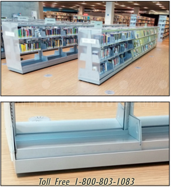 Library Shelving Heavy LowProfile Bases Casters Locking Mobile Book