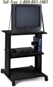 audio visual adjustable shelf carts safety straps school tv vcr storage mobile