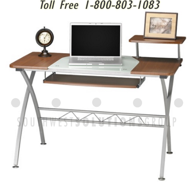 Computer Desks Glass Tops Shelving SlideOut Keyboard Trays Office Laptop Tables