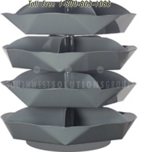 revolving steel bin shelves dividers