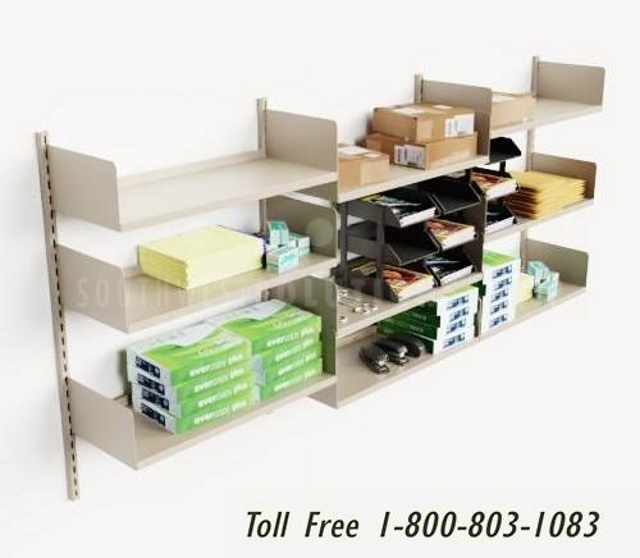 Wall Hanging Metal Racks Tracks Adjustable Shelves Office File & Book
