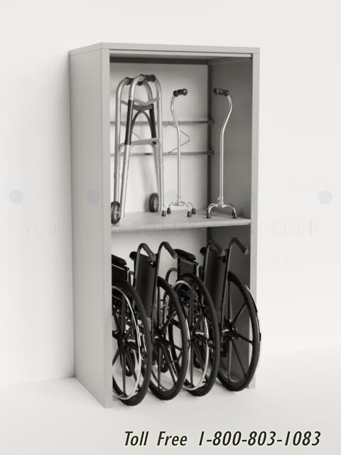 clinic wheelchair racks shelf dividers