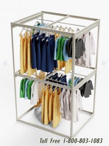 retail clothes hanging rod shelf racks