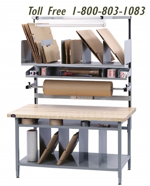 Adjustable Warehouse Packing Shelf Tables Industrial Shipping Receiving