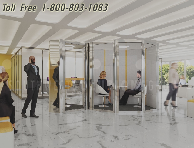 acoustic glass wall work space booths