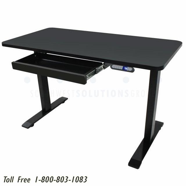 Electric SitStand Desks Sliding Drawer Storage Adjustable Computer