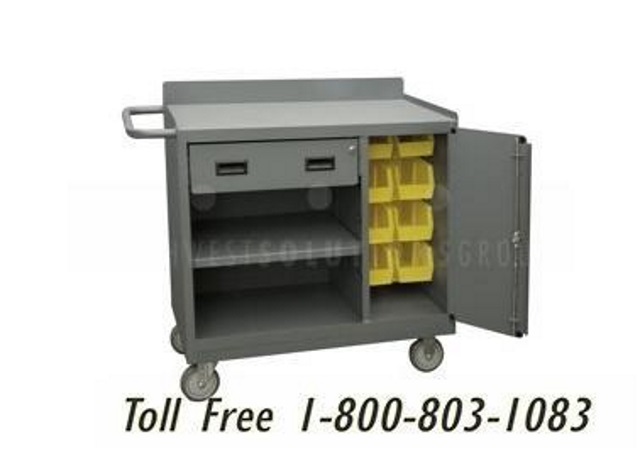 mobile auto repair shop bench cabinets stacking bins