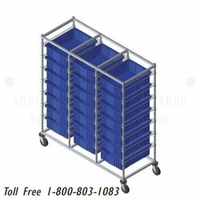 adjustable grocery backroom plastic bin transport storage