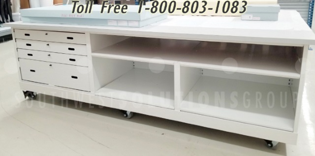mobile museum drawer tables huge compartment storage collection care bench carts