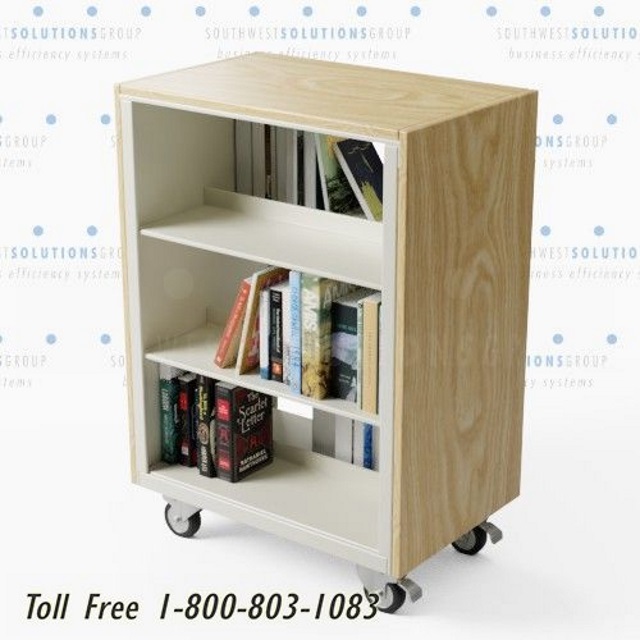 recycled book collection display storage carts