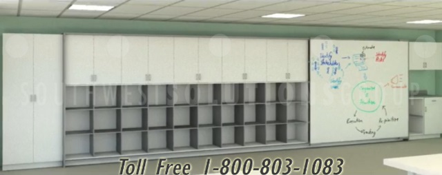 school teaching lab supply storage casegoods