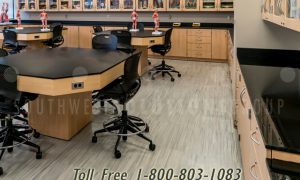 lab tables wall cabinets storage drawer counters