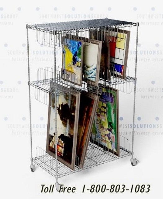 wire library art airflow shelf partition carts