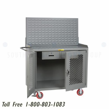 mobile bench cabinets locking storage drawers panels