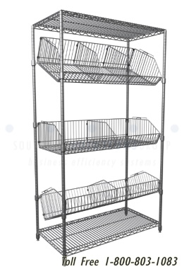 tilting wire basket baker rack storage