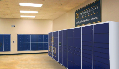 electronic parcel lockers mailroom shelving systems