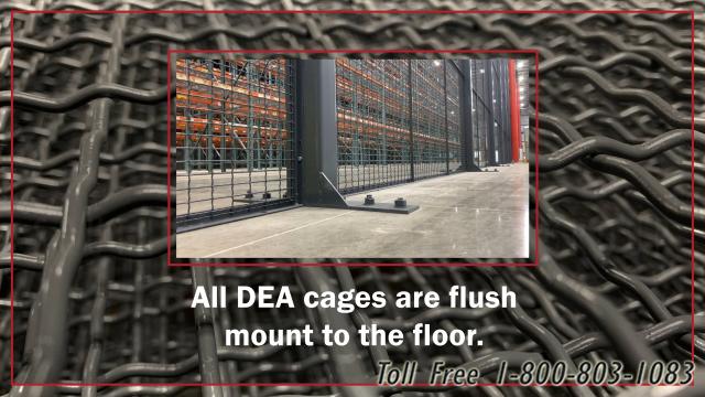 DEA cannabis dispensary storage wire cages
