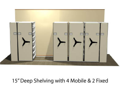 legal-sized mobile shelving 4 units