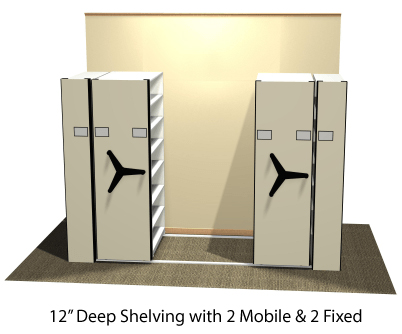 letter-size mobile shelving 2 units