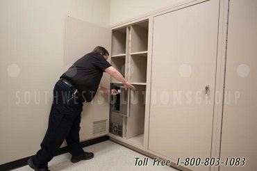 pass-thru lockers inside long term evidence room