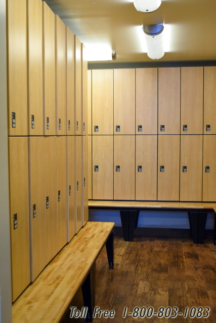 modern spa lockers wood laminate