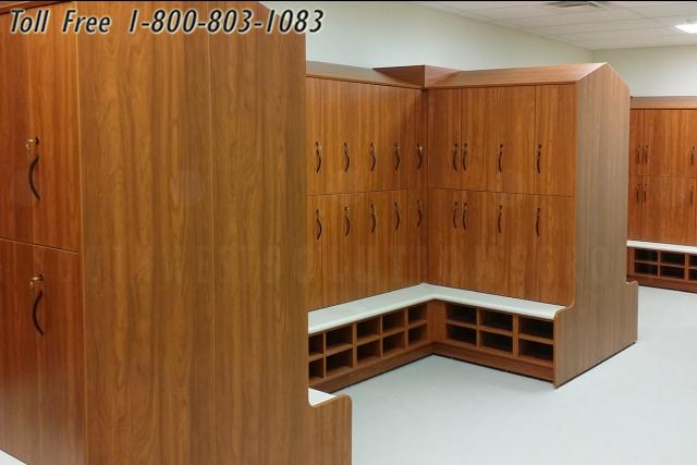 spa gym modern wood lockers