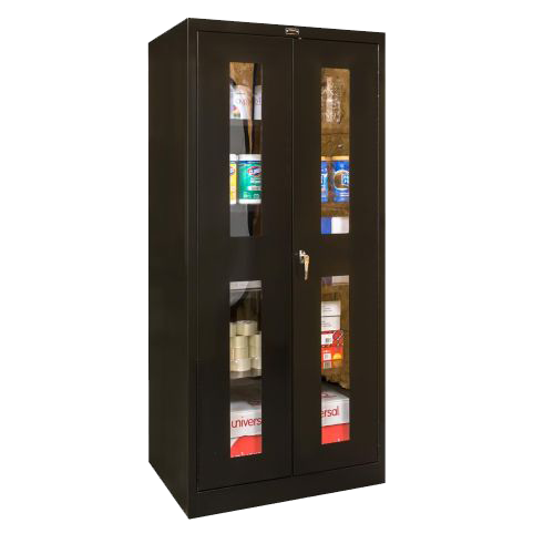 storage cabinets closed doors