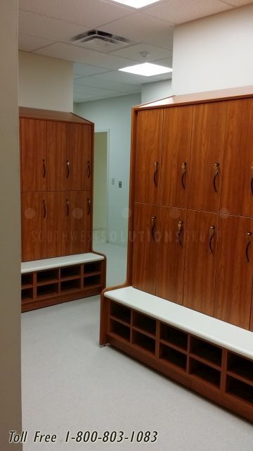 wood laminate modern gym lockers