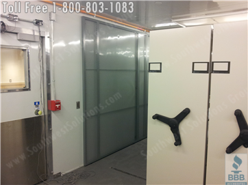 High Capacity Storage Shelves in a Museum Temperature Regulated Cold Room