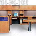2 person administrative workstation wood veneer receptionist