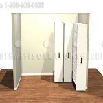 3 wide in room pull out wall shelving