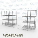 36x24s50001 wire mobile shelving rails racks roll on tracks condense storage space