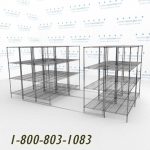 48x2436x24s50001 wire mobile shelving rails racks roll on tracks condense storage space