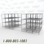 48x2436x24s60001 wire mobile shelving rails racks roll on tracks condense storage space